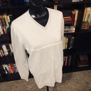 AUR Golf Grey Striped Wool Blend Sweater